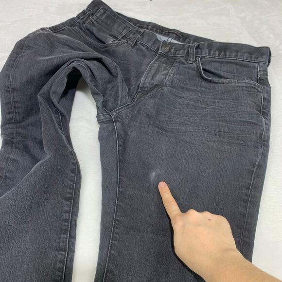 John Varvatos USA Bowery Jeans Mens 33 Black Slim Straight Stretch Meas: 34x32 - Picture 8 of 16